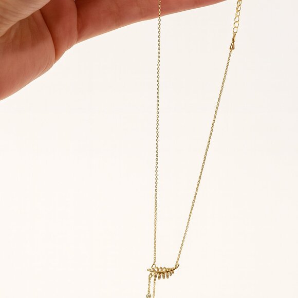 Gold Leaf Necklace | Dainty Leaf Pendant, Nature Inspired Jewelry - Picture 5 of 5